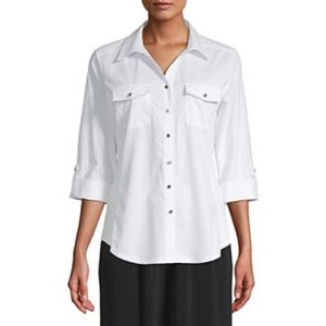 WHITE EAST 5th BUTTON UP BLOUSE